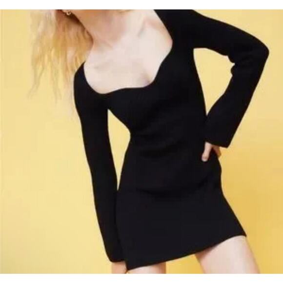 Fairy Core Witchy Goth Wool Black Dress M - Picture 4 of 10